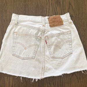 Levi's reconstructed Light Denim Mini Skirt with Frayed Hem